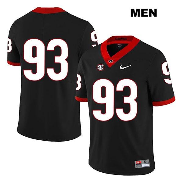 Georgia Bulldogs Men's Bill Rubright #93 NCAA No Name Legend Authentic Black Nike Stitched College Football Jersey TBZ6056MI